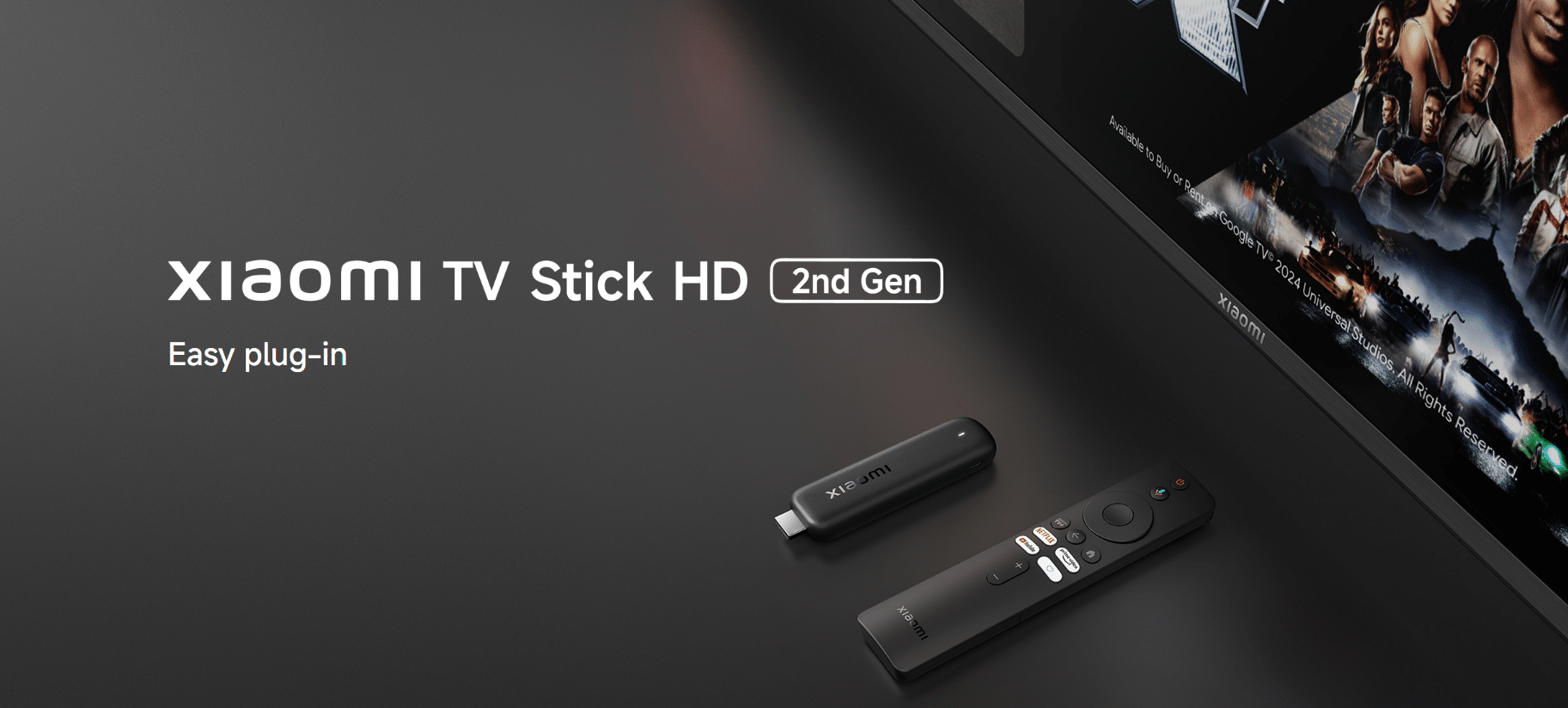 Xiaomi представила второе поколение TV Stick HD с поддержкой Google TV и AV1