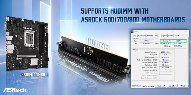ASRock, ASUS и Intel тестируют HUDIMM. DDR5 с одним подканалом призвана удешевить дешевые ПК
