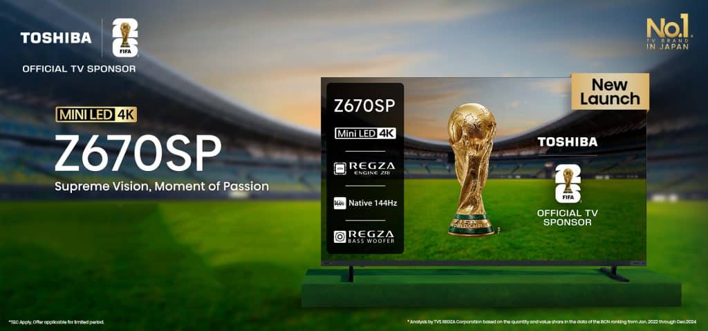 Toshiba представила серию мини-LED-телевизоров Z670SP с панелями 144 Гц и диагональю до 100 дюймов.